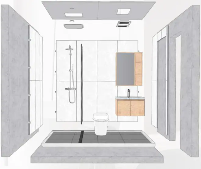 Modular bathroom structure