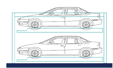 Car stacker — two-level system